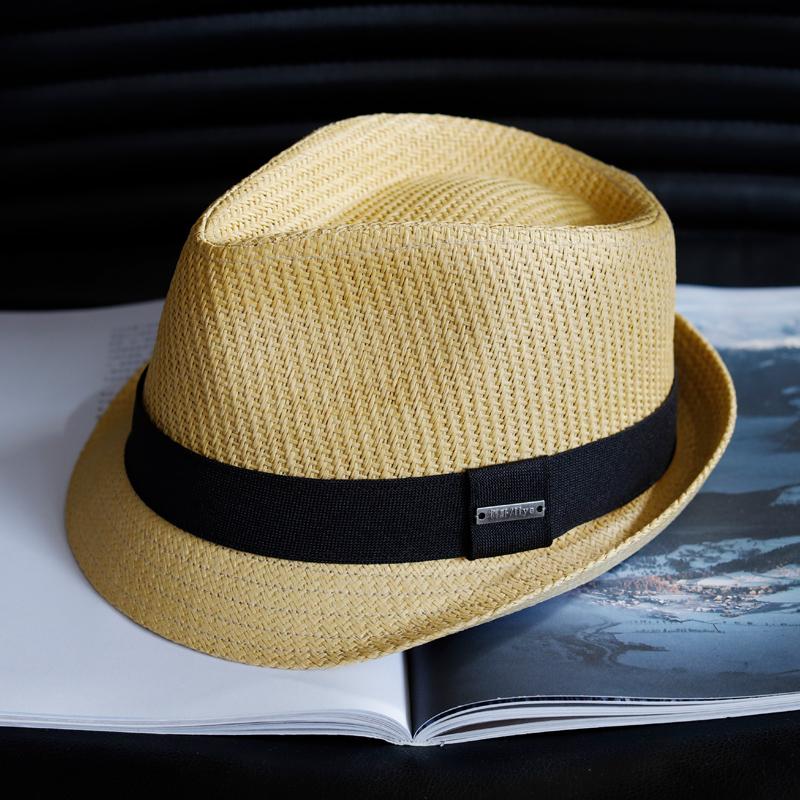 

High Quality Summer Big Size Beach Sun Hats Men Women Short Brim Jazz Trilby Straw Hats Grass Woven Fedora Hats for Dad 55-60cm 55-57cm бежевый