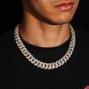14mm Full Diamond Zircon Hip Hop Cuban Chain Necklace Bracelet for Men