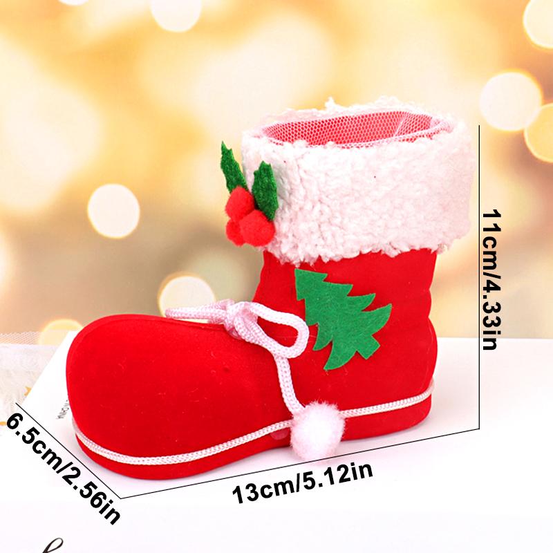 

1 шт. Красные конфетные сапоги Рождественская коробка для хранения Рождественская сумка для конфет Рождественская подарочная сумка
