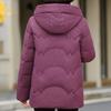 Middle Age Women Winter Short Down Coats Vintage Plus Size Parkas Hooded Elegant Thick Warm Down Jackets Woman Outerwears