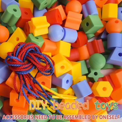 Children'S Bead String Threading Rope Puzzle Concentration Training Large Particle Building Block Toy