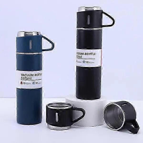 Vacuum Insulated Flask Stainless Steel Thermo Bottle with Cup for Coffee Tea 500ml Double-Layer StainlessZZ46