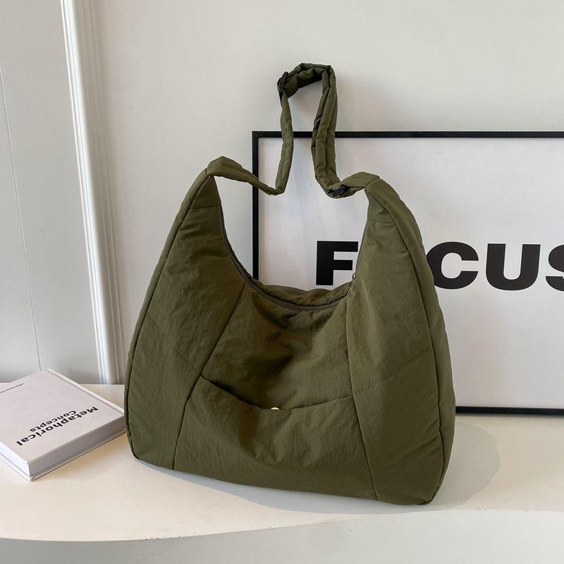 2026 Early Spring Women's Large Capacity Dumpling Crossbody Bag - Simple Down Cotton Jacket Style, Korean Casual Shoulder Bag