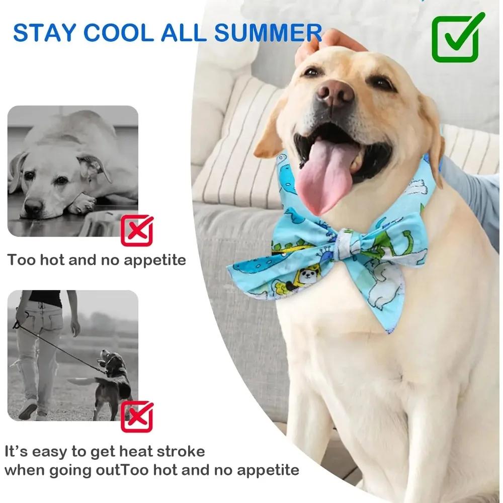 2 Pcs Dog Cooling Bandanas Cooling Scarf for Dogs Ice Crystals for Dog Fast Cooling Cooling Dog Bandana Summer Indoor Outdoor