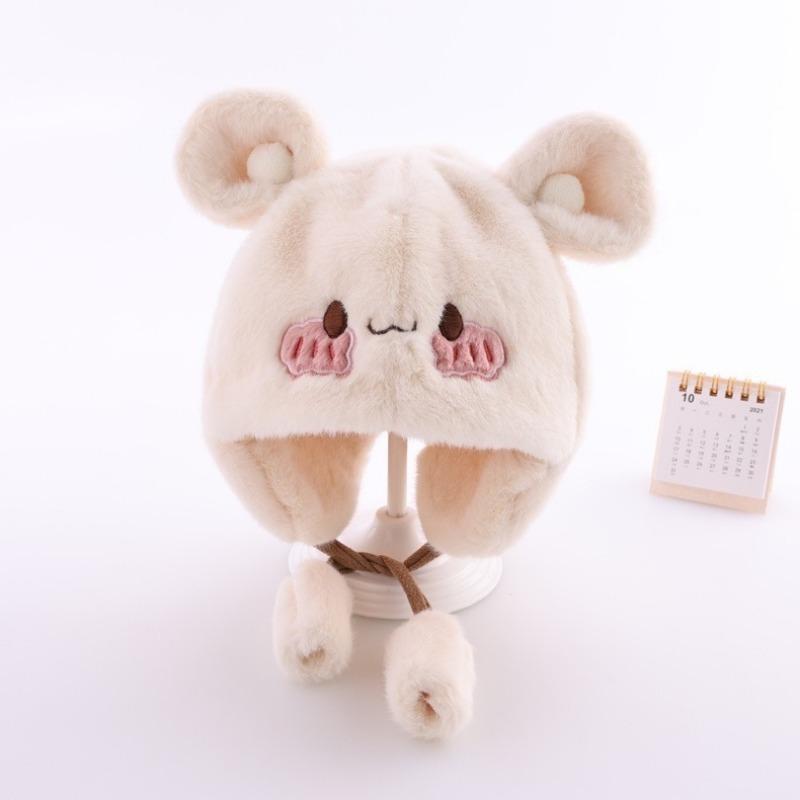 0-6M Baby Hat Autumn and Winter Six-month Baby Hat Plush Winter Male Treasure Cute Super Cute Winter Princess Ear Protection