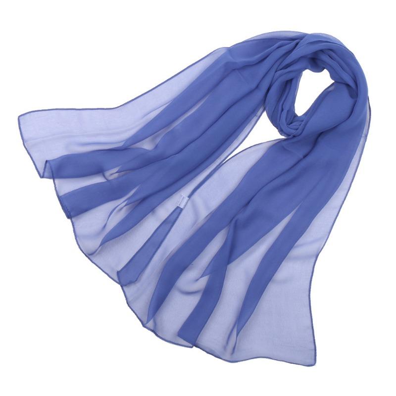 Spring and summer solid color yarn vertical soft georgette long chiffon scarf female body performance silk scarf