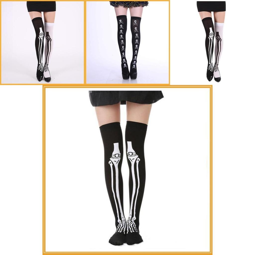 Trendy Halloween Skeleton Tights Super Thin Nylon Anti-friction Odor-resistant