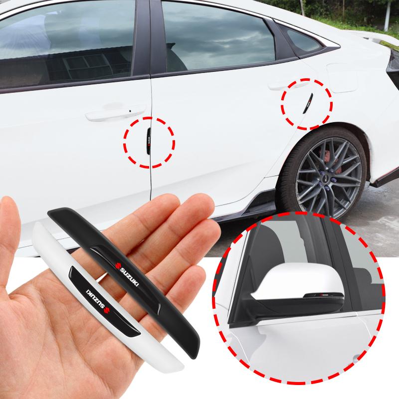 4Pcs Rubber Anti Collision Strip Car Door Rearview Mirror Protector Stickers For Suzuki Swift Vitara Jimny Samurai Baleno Kaiser
