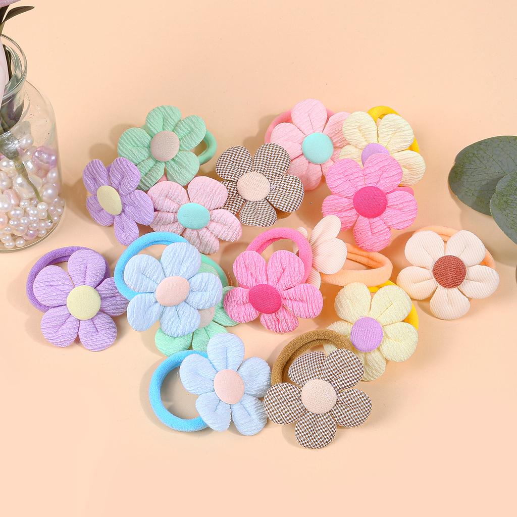 8/16pcs Sunflower Hair Ties Kids Girls Hair Bands Elastic Nylon Headband Floarl Ponytail Holder Hair Accessory for Girls