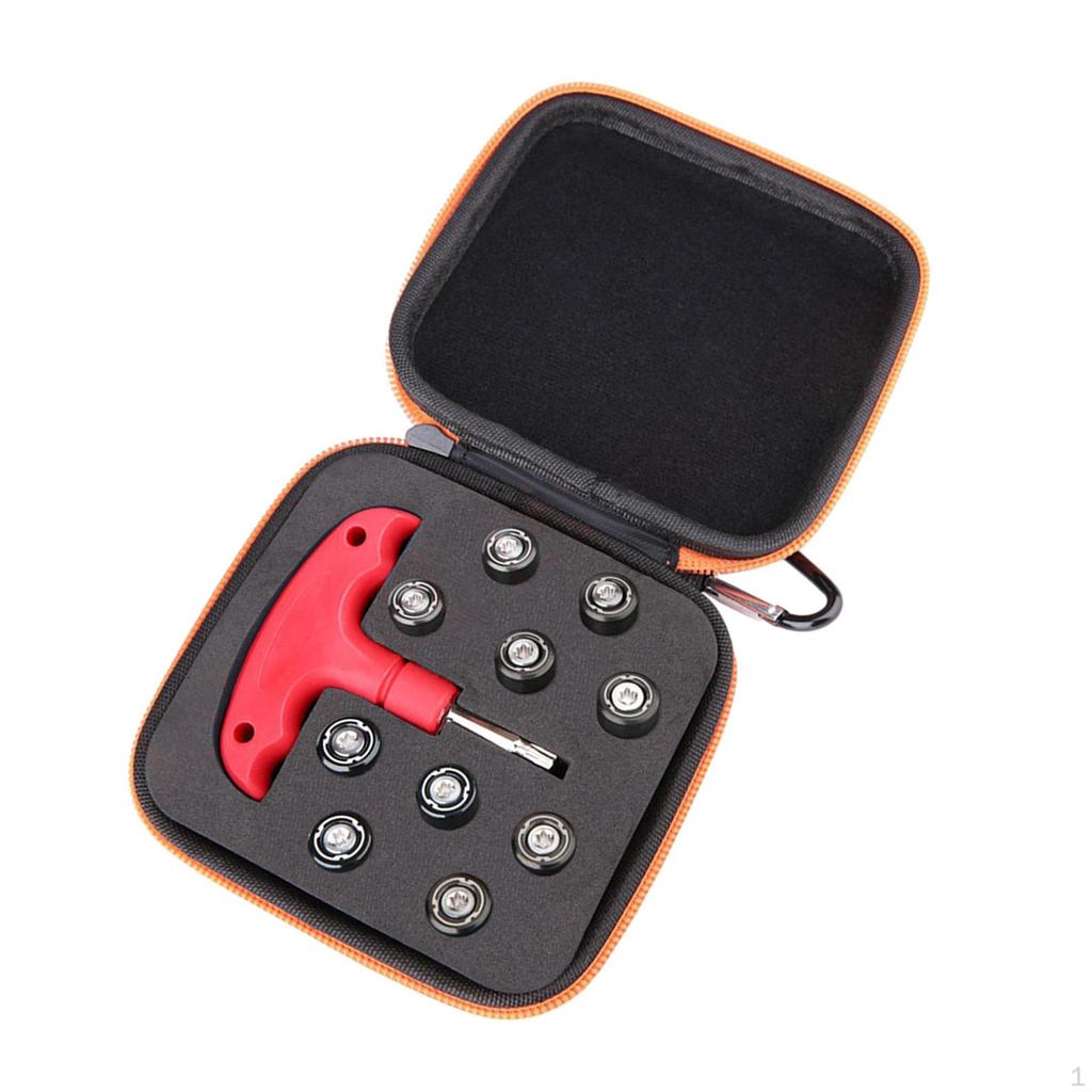 10 Pieces Pool Cue Weight Bolts, Screws, Different Sizes, with Tool,