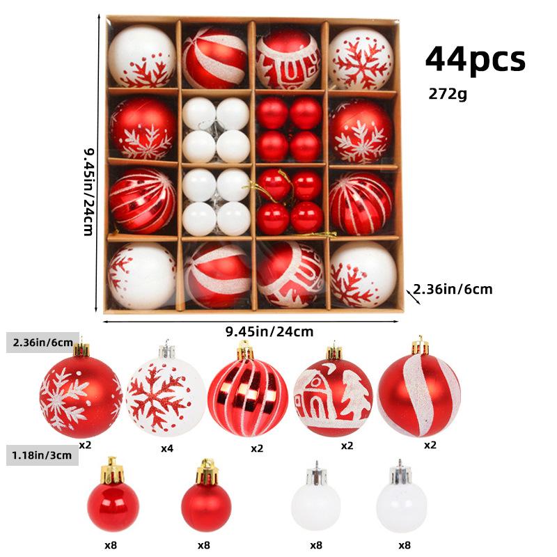 6CM Electroplated Irregular Painted Christmas Ball Ornaments Gift Box Set - Tree Hanging Decorations