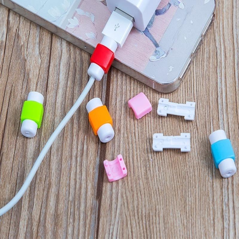10 Pièces Étui de Protection de Câble de Données Couvercle Protecteur en Spirale pour Câble de Charge Étui de Charge pour Téléphone Rangement d'Écouteurs Cadeaux Couleur Aléatoire