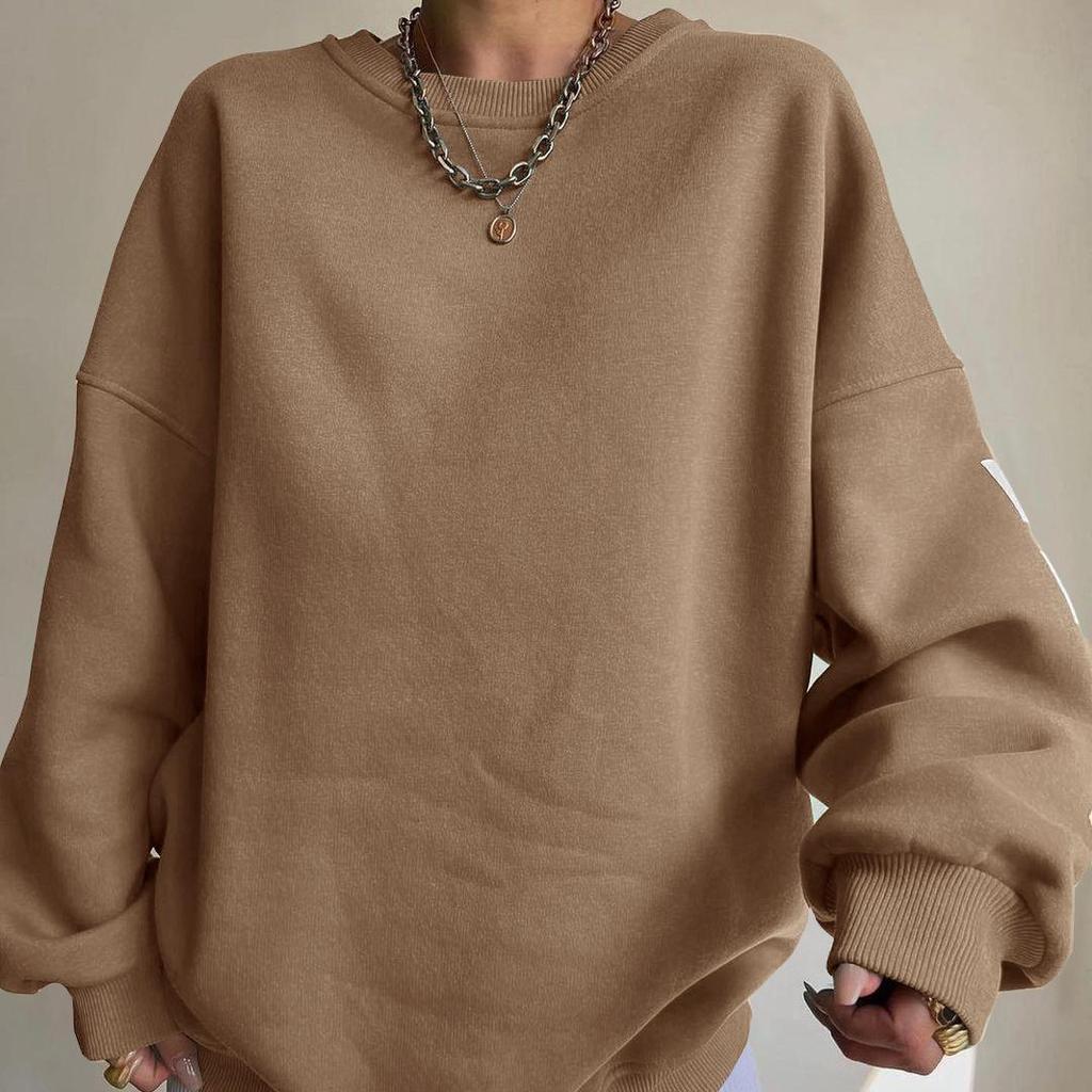 Herbst und Winter Hip Pop Neue Damen-Sweatshirts mit dickem Rundhalsausschnitt und Buchstabendruck in Übergrößen