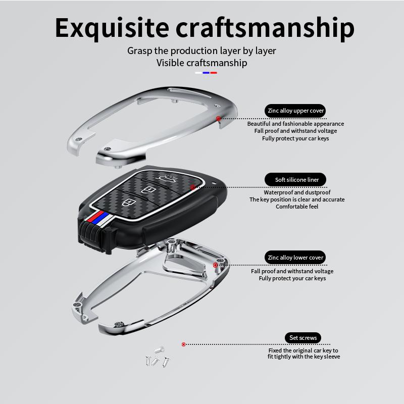 Car Key Cover Remote Case For Hyundai Santa Fe Sport Ix45 Equus Centennial Genesis G80 Grandeur Azera 2013-2016 Car Accessories