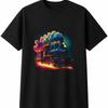 Colourful Steam Train Retro Mens Womens T-Shirt Vintage Unisex Novelty Gift Tee