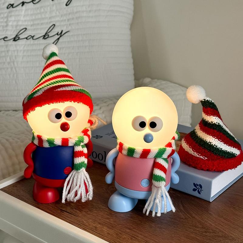 Christmas Snowman Led Night Light Usb Charge Three Light Adjust Desk Decorative For Girl Boy Christmas Gift Bedroom Night Lamp