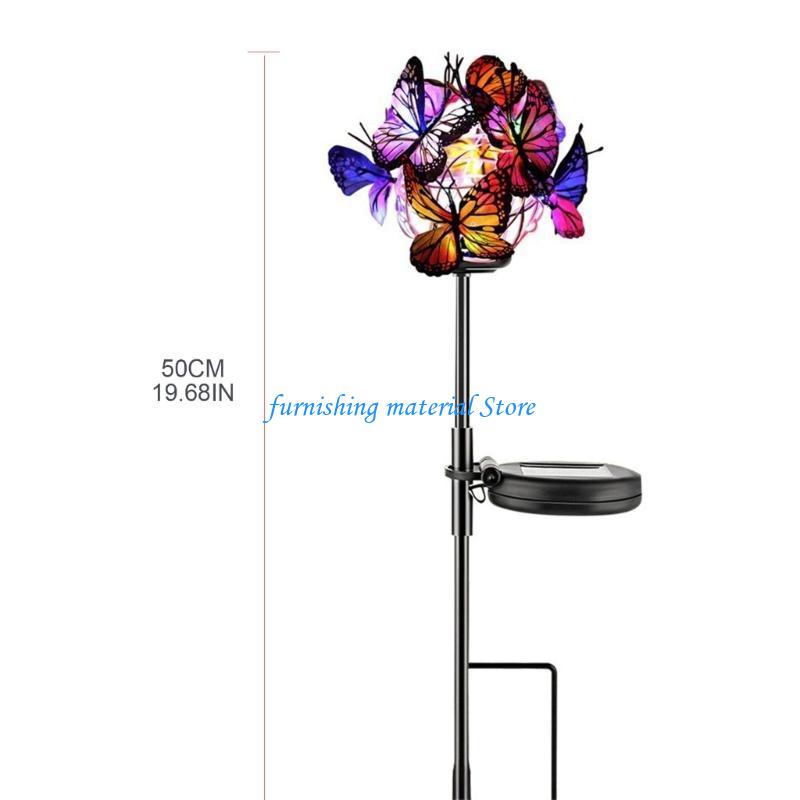 Y5GD Outdoor Solar Pathway Lights Butterfly Balls Decorative Light Solar Garden Light