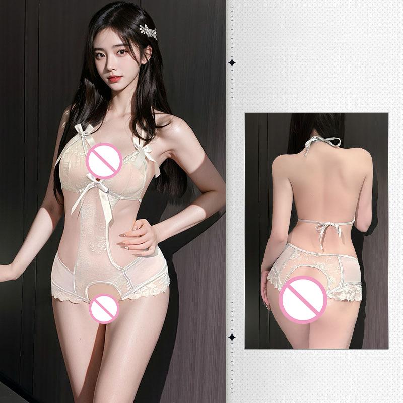 Purple Crotchless Babydolls & Chemises Hot Woman Sexy Bodysuit Teddy Lingerie Naughty Transparent Erotic Costume Porno Underwear