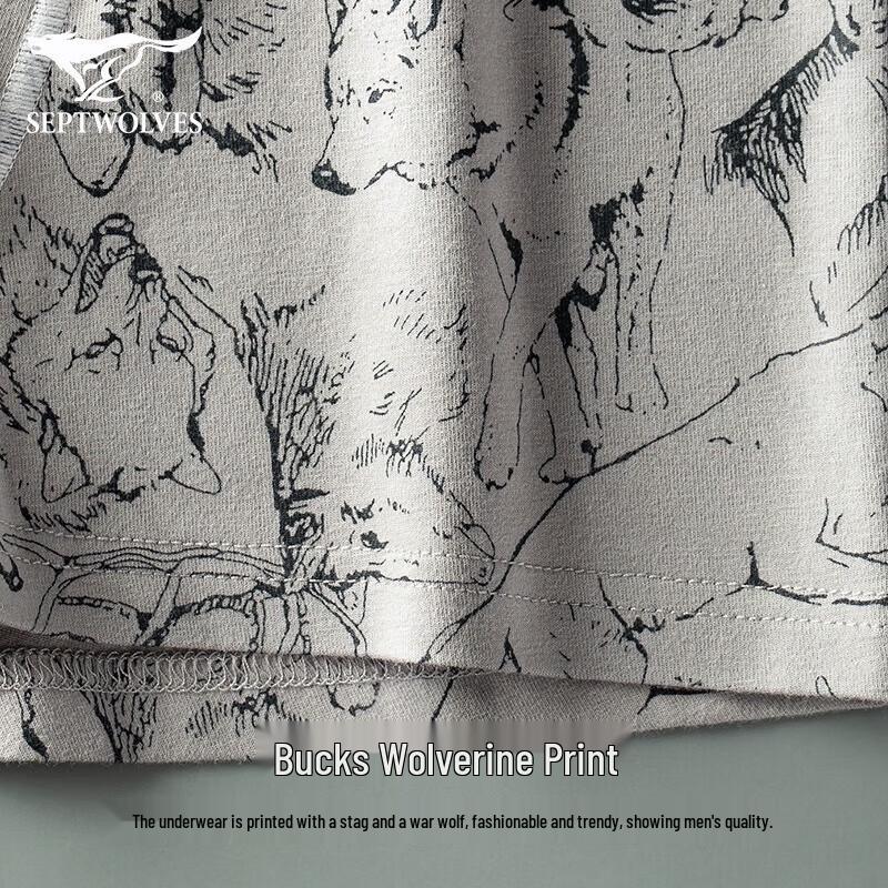 Septwolves Men's Breathable Antibacterial Cotton Boxer Briefs 3-Pack