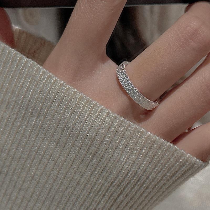 BF CLUB 925 Sterling Rings for Women Simple Geometric Handmade Irregular Simple Narrow Ring Allergy For Birthday Gift