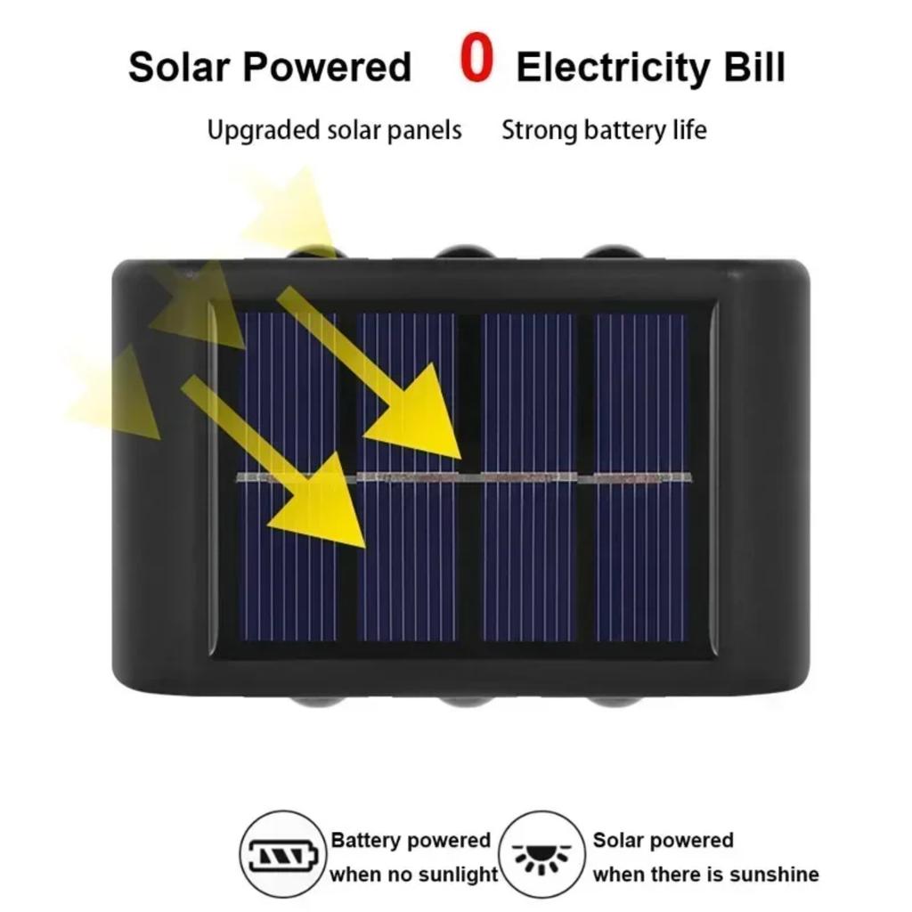 New 10 Solar Wall Lamp Outdoor Waterproof Solar Powered Light and Down Illuminate Garden Porch Yard Decoration