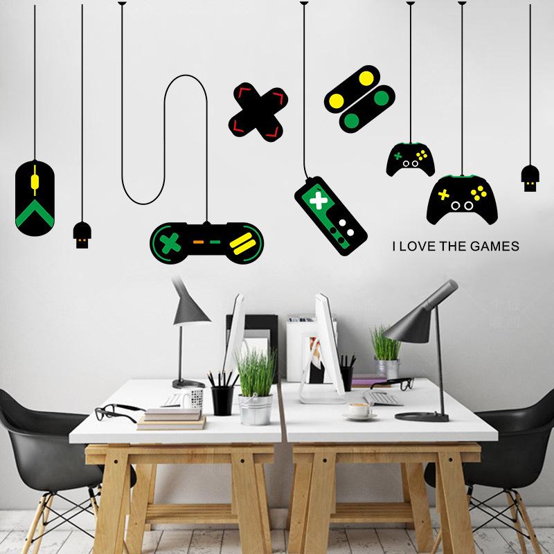 Game Console Game Controller Decorative Chandelier Wall Stick Internet Cafe Study Computer Desk Background Sticker