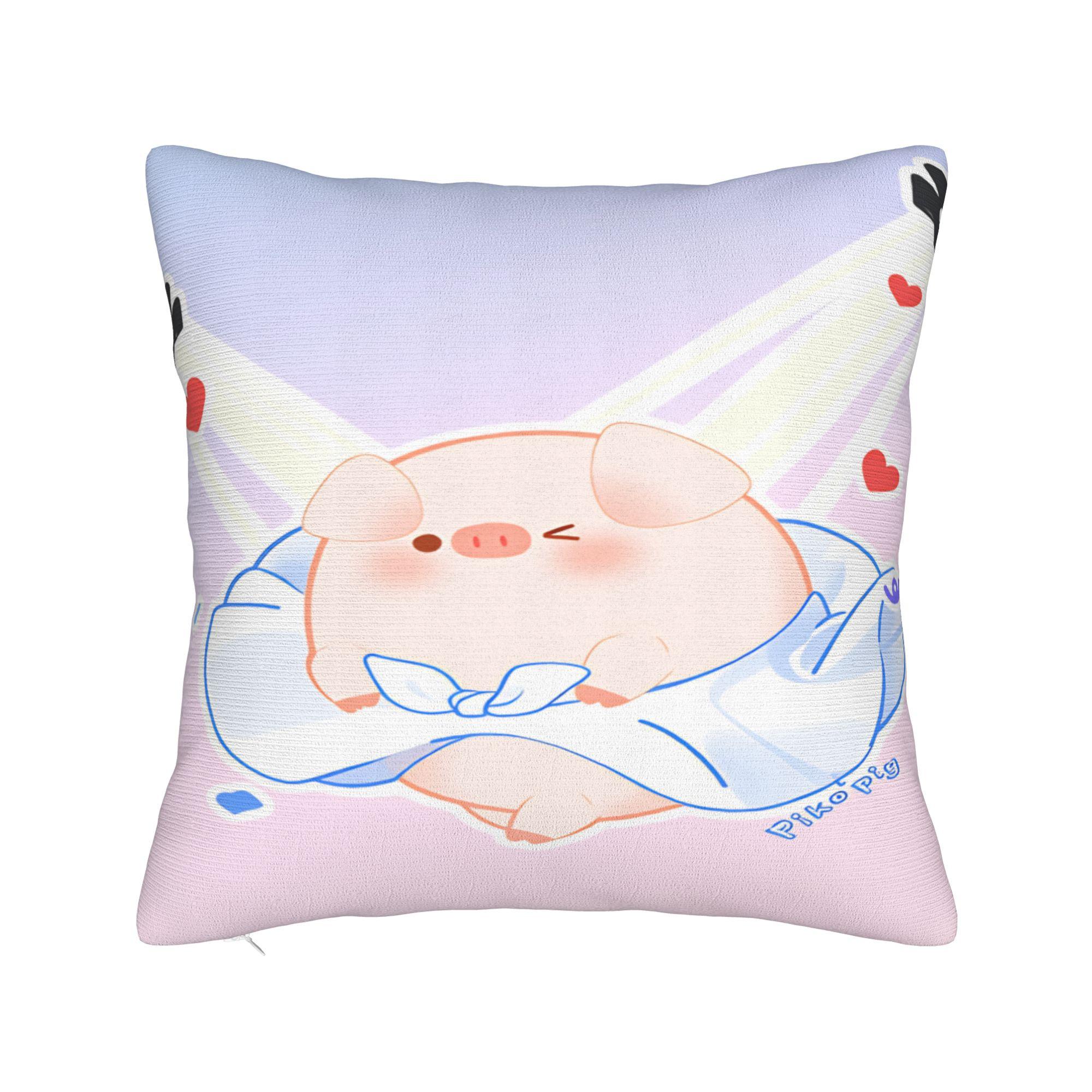 

Pillow Case L-Lulu Pig Graphic heart Pillow Cover For Wedding Party Home Decor Fashion Pillowcases 12x12Inch