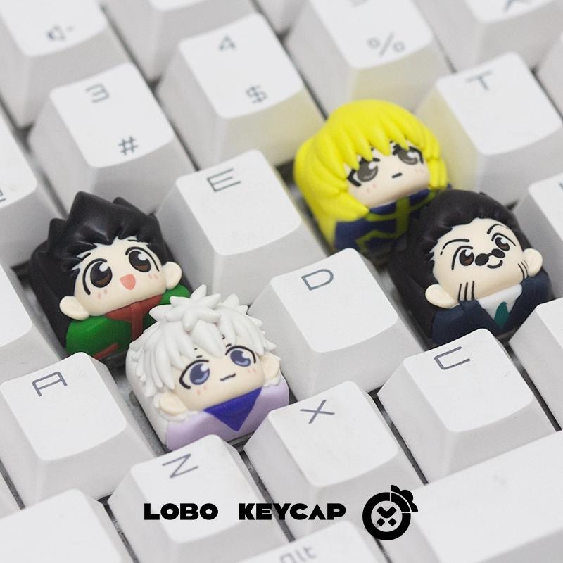 Hunter X Hunter Zanaatkar Reçine Tuş Başlığı Sevimli Gon Killua Hisoka Kurapika Chrollo Illumi 3D Anime ESC Tuş Başlığı Mekanik Klavye Hediye
