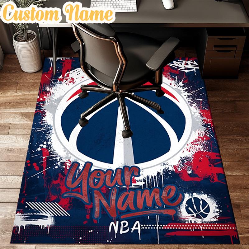Custom Name Washington basketball Logo Rug Office Rug Chair Mat Non Slip Carpet Rugs for Bedrooms Dining Room Living Room Home Decor gifts