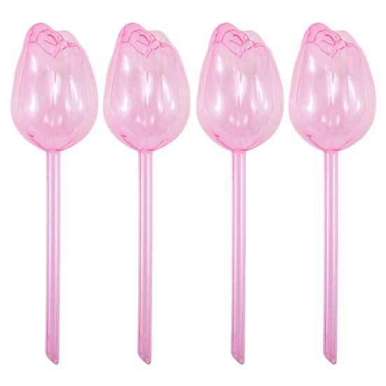 4 Pcs Tulip Self Watering Globes Planter Insert Automatic Watering Bulbs Reusable Plant Watering Spikes for Various Potted Plants