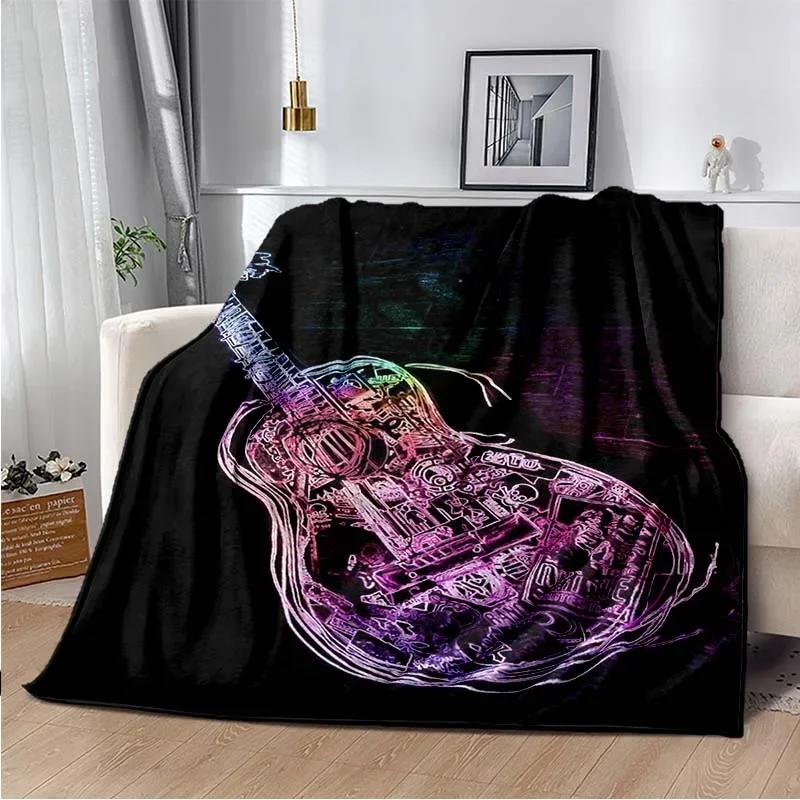 

Guitar Fire Music 3D Printed Art Flannel Blanket for Beds Hiking Picnic Bedspread Throw Blanket Super Soft Lightweight Blanket 100cmx150cm