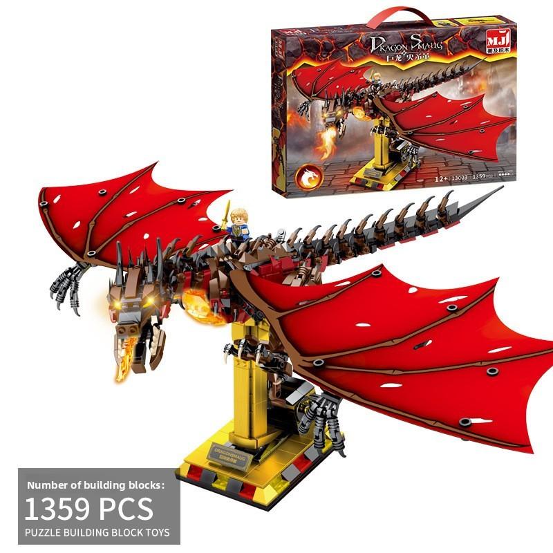 Smaug Assembly Dragon Building Block Toys Model Ornament With Movable Wings