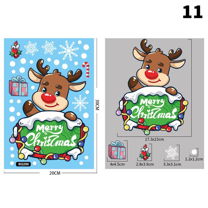 Merry Christmas Window Stickers Santa Claus Elk Snowman Designs For Home 2026 Party Supplies Ornaments Removable Wall Decals