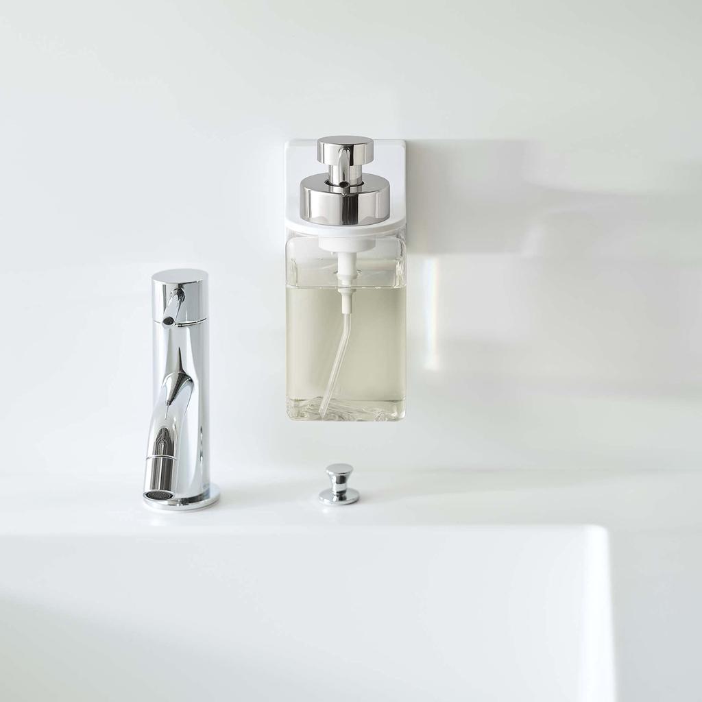 Yamazaki Foam Film Hook Dispenser Holder White W7.3×D9.5×H7cm Tower Floating Storage Easy Mount 5347