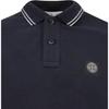 STONE ISLAND Solid Color Button Short Sleeve Polo Shirt Men Tops Navy-Blue K2S152200007S0018V0020