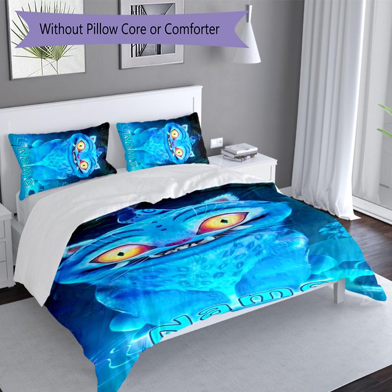 Ensemble 3 pièces Chasseurs de Démons Kpop Nom Personnalisé, Comprend 1 Housse de Couette et 2 Taies d'Oreiller, Décoration de Chambre pour Toutes les Saisons