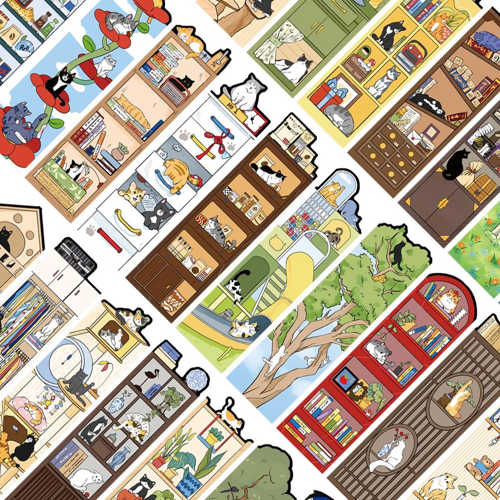 30ks Kočičí život Kartonové DIY Kreslené Retro Záložky Ins Kreativní Materiál Párty Dárek pro Děti Studenty Párty Výslužky