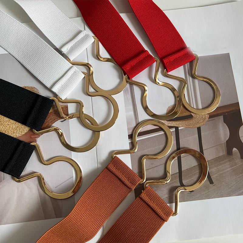 Wide Belt Women'S Simple With Dress Coat Decoration Black Belt Women'S Elastic Elastic Waist Seal
