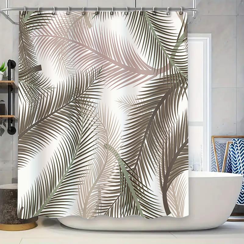 

Tropical Palm Tree Shower Curtain Rustic Brown Beige Print Home Decor Bathroom Decoration Size 72X84 Inches W60H190(CM)-1 Pcs
