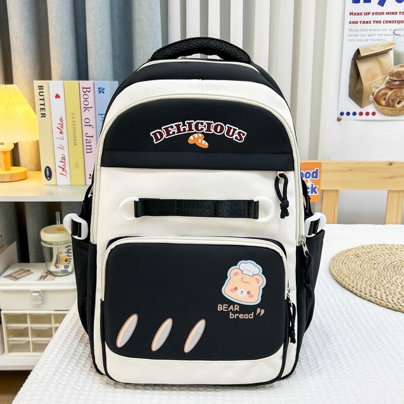 

High-value backpack fashionable versatile large-capacity schoolbag junior high school high school college student schoolbag female чорний
