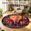 Round Rug Custom NameErling Haaland Pattern Non Slip Carpet Home Floor Decor
