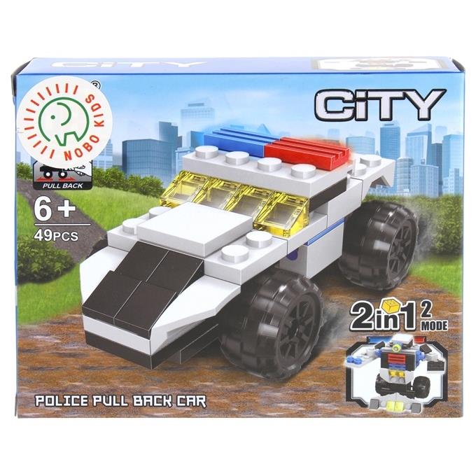 Klocki Konstrukcyjne Policja 2W1 Auto Policyjne Robot Zestaw Kreatywny