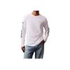 Calvin Klein Crew Neck Logo Print Long Sleeve T-Shirt Men Tops White 40DC812-103