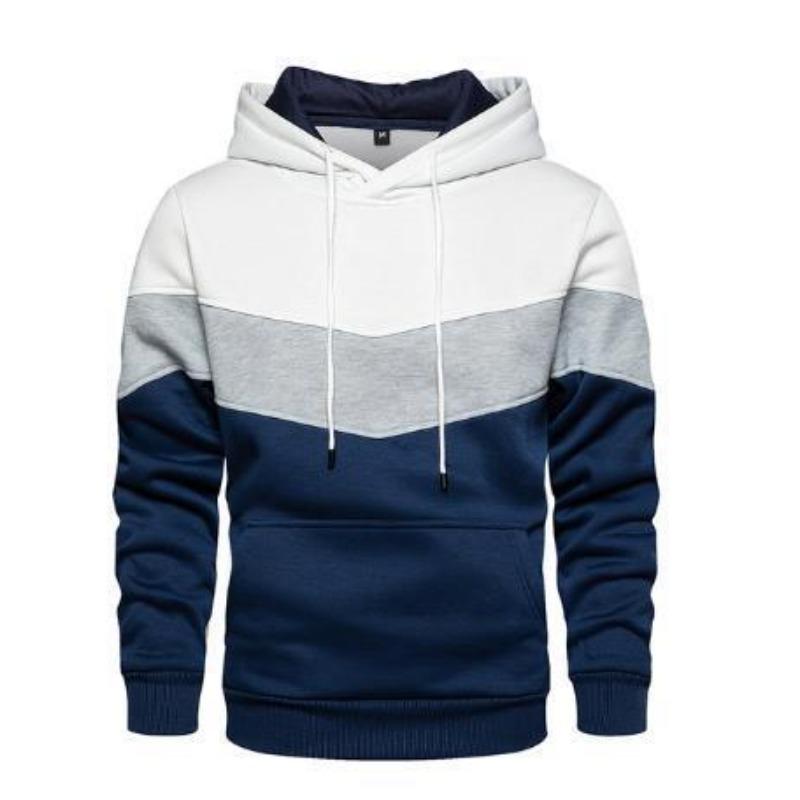Mens Patchwork Hooded Sweatshirt Hoodie Clothing Casual Loose Streetwear Men's Fashion Fall/Winter Sports Jacket