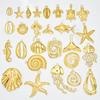 5 stuks/partij Zeedieren Bedels Zee Schelp Schelp Schildpad Roestvrij Staal Hangers Voor Sieraden Maken Bulk Handgemaakte Strand Accessoires