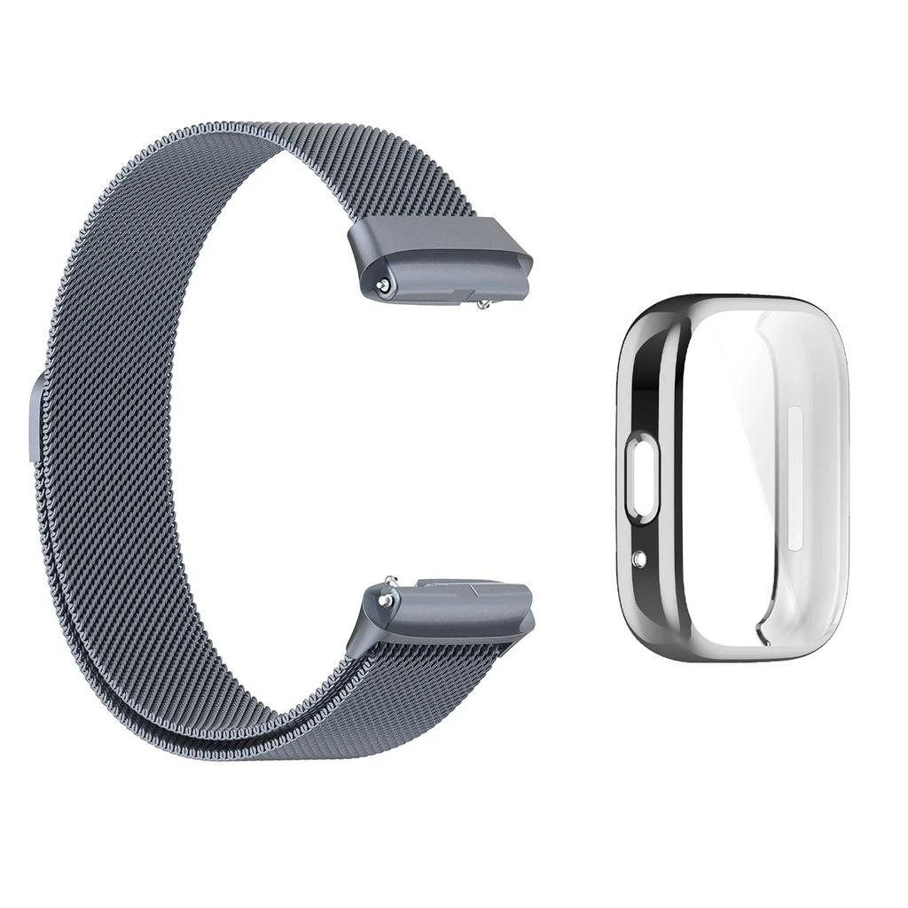 Strap For Xiaomi Redmi Watch 3 Active/3 Lite With TPU Soft Case Screen Protector Replacement Metal Milanese Magnetic Watchband
