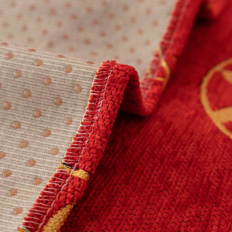 Festive Big Red Sofa Seat Cushion Universal In All Seasons Wedding Room Decoration Arrangement Cover Cloth Towel Wedding Non-Slip Cover