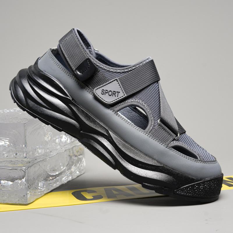 New Sandals for Men's Summer Hollow Mesh Sports Headband Mesh Shoes for Teenagers Anti Slip and Odor Resistant Beach Outwear