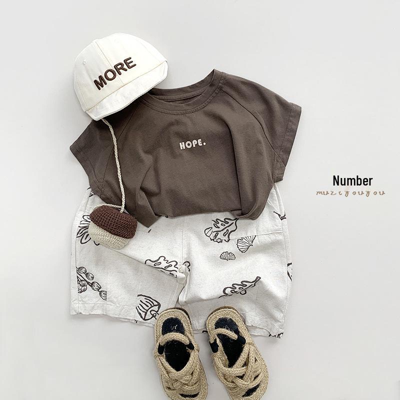 Summer Korean-Japanese Style Baby Retro Short-Sleeved T-Shirt