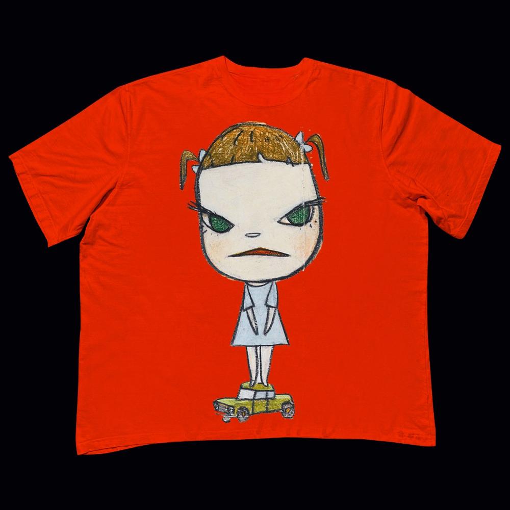 

Футболка с коротким рукавом Nara Yoshitsu Девочка Медведь Японский Мультфильм Аниме Мужская и Женская Граффити Повседневная Винтажная Алфавит 3XL